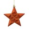 DAK 12ct Matte Burnt Orange Glittered Star Shatterproof Christmas Ornaments 5"